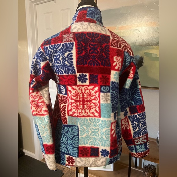 Patagonia Synchilla Snap-T Fleece Pullover XXS Patchwork Print Red Blue Vintage - Picture 4 of 14
